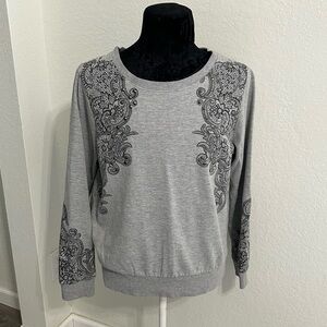 Southpole Lace-Back Embellished Crewneck